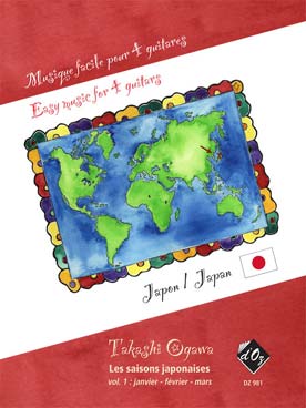 Illustration de MUSIQUE FACILE POUR 4 GUITARES - Japon : Les Saisons japonaises Vol. 1 de Takashi Ogawa (janvier à mars)