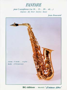 Illustration de Fanfare pour 5 saxophones ou multiple de 5 (soprano, alto, ténor, baryton, basse)