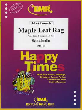 Illustration de Mapple leaf rag, tr. J. F. Michel pour ensemble variable à 5 parties + section rythmique ad lib.