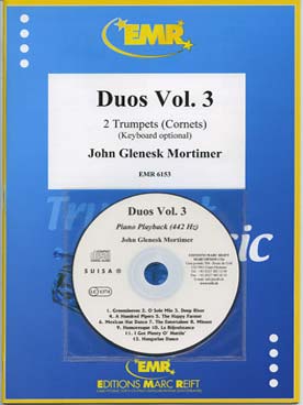 Illustration de DUOS : thèmes célèbres, tr. Mortimer 2 trompettes et piano + CD play-along - Vol. 3