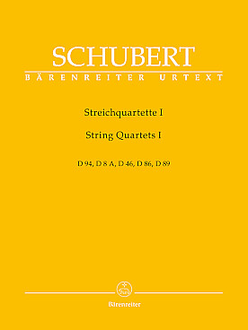 Illustration de Quatuors à cordes - Vol. 1 : D 94 en ré M, D 8A en do m, D 46 en do M, D 86 en ré M, D 89