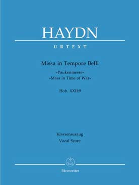 Illustration de Missa in tempore belli (Pauken-Messe) Hob XXII:9 pour soli SATB, chœur SATB et orchestre, réd. piano