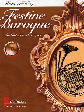 Illustration festive baroque avec cd cor