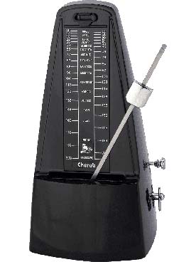 Illustration metronome cherub pyramide noir