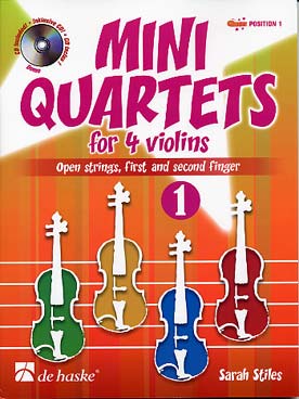 Illustration de Mini quartets en 1re position avec CD d'écoute - Vol. 1 : cordes à vide, 1er et 2e doigts