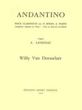 Illustration de Andantino pour clarinette (ou saxophone alto) et piano