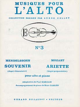 Illustration de Souvenir, Mozart Ariette