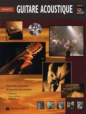 Illustration de Guitare acoustique avec CD (solfège et tablature) - Niveau avancé : vitesse, précision, slap, tapping, harmoniques, trémolo...