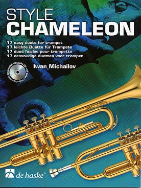 Illustration michailov style chameleon trompette