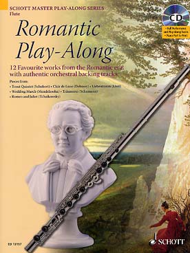 Illustration romantic play along flute