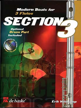 Illustration de Section 3 pour 3 flûtes et CD play-along + partie de batterie en option : 13 morceaux dans les styles dance, transe, salsa, R&B, conga...