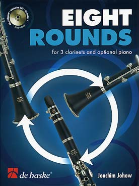 Illustration de Eight rounds pour 3 clarinettes en canon et CD play-along + partie de piano
