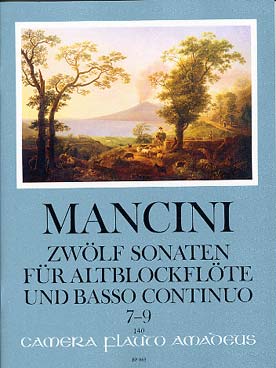 Illustration de 12 Sonates pour flûte à bec alto ou hautbois et basse continue - Vol. 3 : sonates N° 7 à 9