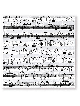 Illustration de Lot de 20 serviettes en papier, motif partition de musique horizontale, dim. 33 x 33 cm