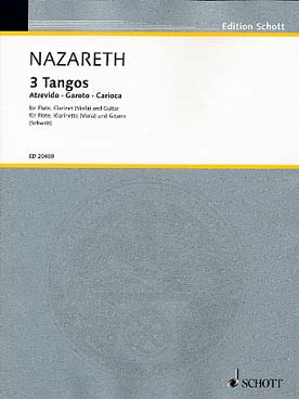 Illustration de 3 Tangos : Atrevido - Garôto - Carioca, tr. Schwab pour flûte, clarinette (ou alto) et guitare