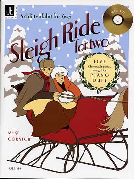 Illustration de SLEIGH RIDE : 5 Chants de Noël arr. Mike Cornick pour piano 4 mains ou piano + CD