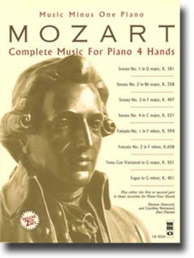 Illustration mozart oeuvres pour piano a 4 mains + cd
