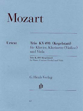 Illustration de Trio K 498 en mi b M "Les quilles" pour clarinette ou violon, alto et piano (édition 2008)