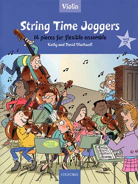 Illustration de String time joggers : 14 pièces pour ensemble flexible de cordes avec piano - Parties de violon + CD play-along