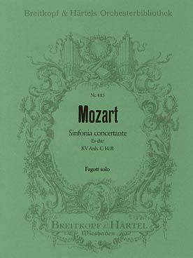 Illustration de Symphonie concertante K 297 b en si b M pour hautbois, clarinette, cor et basson - Partie basson solo