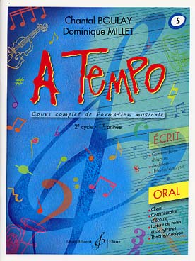 Illustration de A Tempo : cours complet de formation musicale Vol. 5 (cycle 2 - 1re année) - Oral 