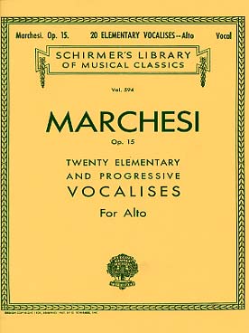 Illustration de 20 Vocalises élémentaires et progressives op. 15 pour alto