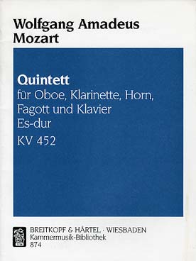 Illustration mozart quintette k 452 en mi b maj