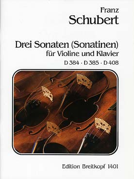 Illustration schubert sonates d 384, 385, 408 op. 137