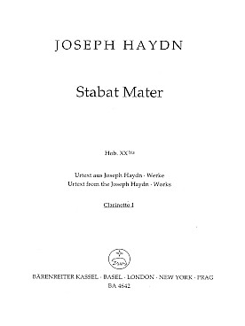 Illustration de Stabat Mater Hob XX-bis harmonie (flûte, 2 hautbois/cors anglais 2 clarinettes, 2 bassons, 2 cors, 3 trombones, timbale