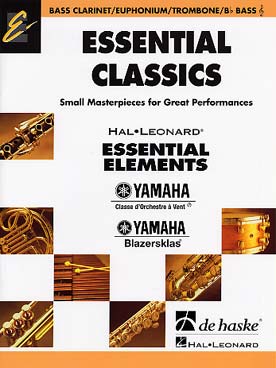Illustration de ESSENTIAL CLASSICS (tr Haan, en anglais) - Clarinette basse/euphonium/trombone/ basse si b