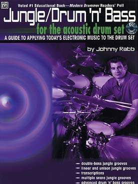 Illustration de Jungle/drum 'n' bass for the acoustic drum set avec CD