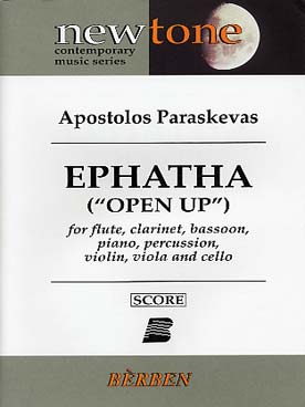 Illustration de Ephatha (open up) pour flûte, clarinette basson, piano, percussion, violon, alto et violoncelle (conducteur)