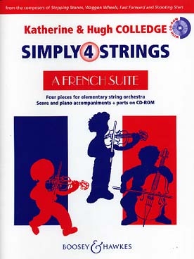 Illustration de Simply 4 strings, pour ensemble à cordes débutant et piano - A French suite, sur des chansons populaires françaises : conducteur + parties séparées PDF à imprimer