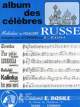 Illustration de MELODIES DU FOLKLORE RUSSE (tr. Basile) pour accordéon boutons et piano
