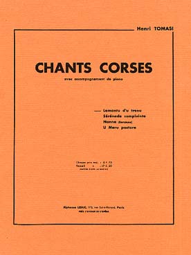 Illustration de Chants corses pour voix moyenne et piano - N° 1 : Lamentu d'u trenu