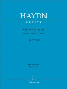 Illustration de Orlando Paladino Hob XXVIII:11 pour 3 soprano solo, 4 ténor solo, 2 basse solo et orchestre, réduction piano