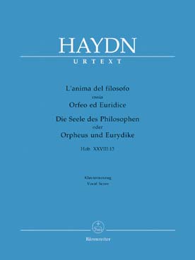 Illustration de L'Anima del filosofo ossia Orfeo ed Euridice Hob XXVIII:13 pour 3 soprano solo, ténor solo, 2 basse solo, chœur mixte, vents, cordes, harpe et b.c/piano