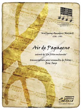 Illustration de Air de Papageno, tr. Seys pour ensemble de flûtes