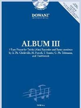 Illustration de ALBUM FLÛTE À BEC ALTO 3 (facile) : Susato, Purcell, Chédeville, Telemann