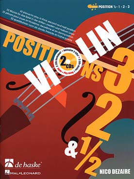 Illustration de Violin position, pièces originales avec CD play-along - 3, 2 & 1/2 : 32 pièces en 3e, 2e et demi-position
