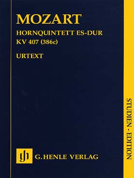 Illustration de Quintette K 407 en mi b M pour cor, violon, 2 altos et violoncelle