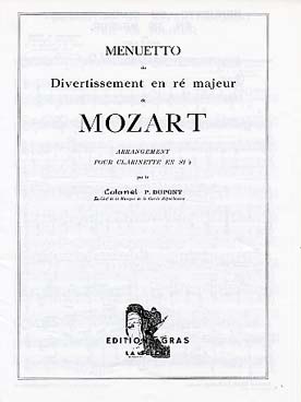 Illustration de Menuetto du divertissement en ré M (tr. Dupont)