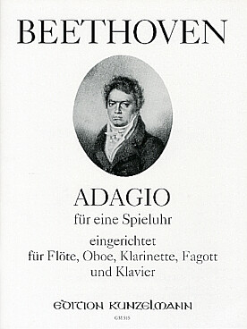 Illustration de Adagio für ein spieluhr pour flûte, hautbois, clarinette, basson et piano