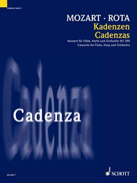 Illustration de Cadences du concerto KV 299 pour flûte et harpe, de Nino Rota