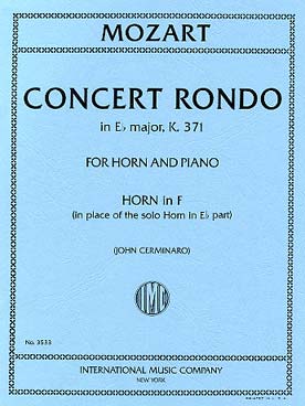 Illustration de Concerto-rondo K 371 en mi b M (tr. Cerminaro), partie de cor solo en fa
