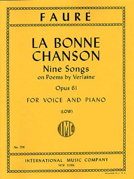 Illustration de La Bonne chanson : 9 airs pour voix basse