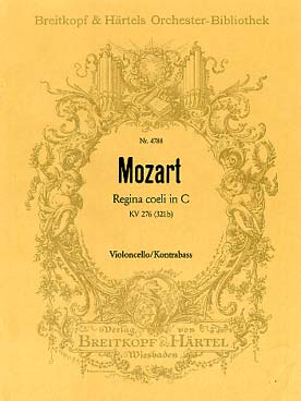 Illustration de Regina coeli K 276 (321b) en do M violoncelle/contrebasse