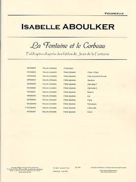 Illustration de La Fontaine et le corbeau, fabl'opéra pour comédiens, chœur d'enfants et ensemble instrumental - Parties