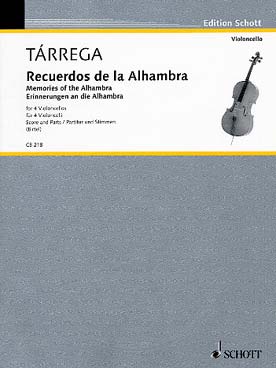 Illustration de Recuerdos de la Alhambra (tr. Birtel pour 4 violoncelles)
