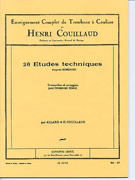 Illustration de 26 Études techniques d'après Bordogni pour trombone ténor